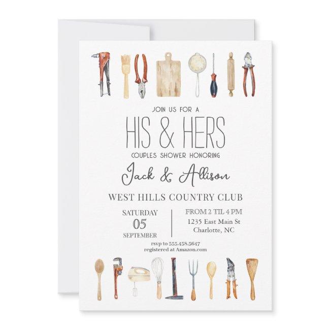 His And Hers Couples Shower Invitation,tool Shower Invitation