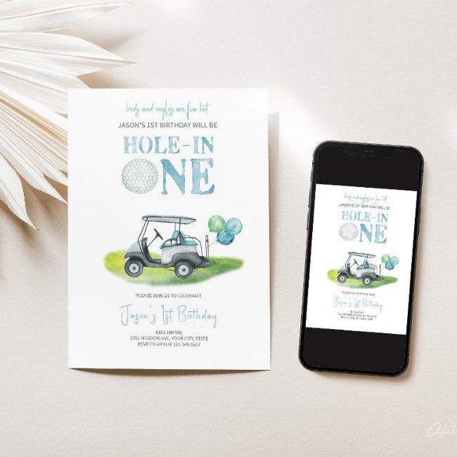 Hole-in-one Mini Golf Boy Birthday Invitation