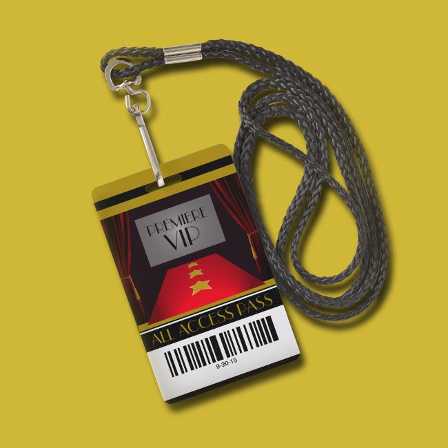 Hollywood Premiere Vip Birthday Party Invitation Badge