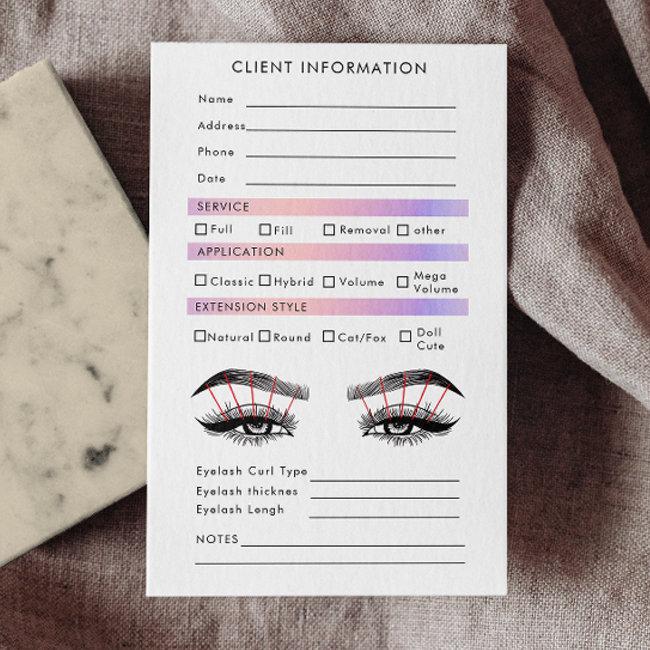 Hologram Eyelash Extension Client Record Map Business Invitations