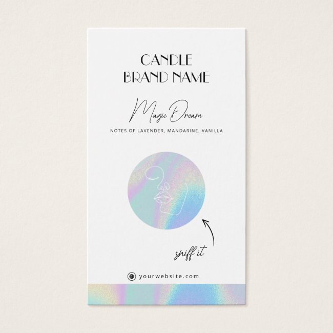 Holographic Candle Scent Invitations Samples Insert