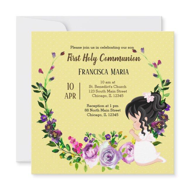 Holy Communion Wreath * Choose Background Color Invitation