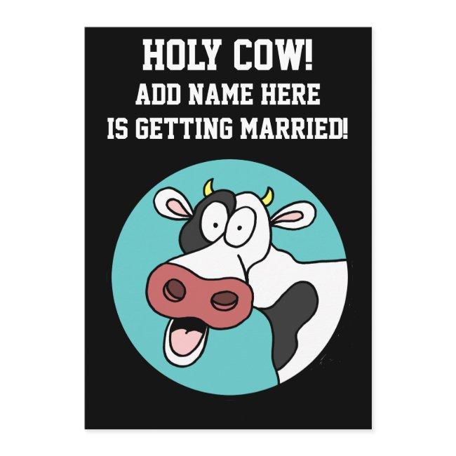Holy Cow Cartoon Bachelor Party Invitation