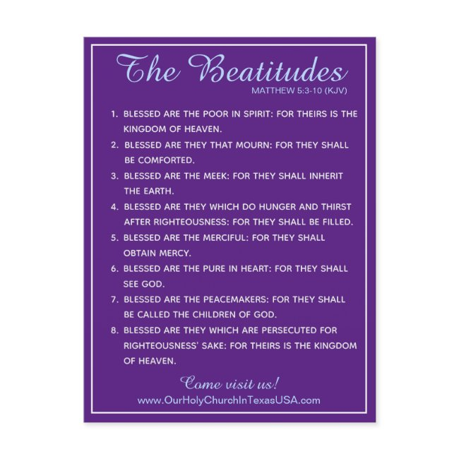 Holy Scripture Matthew 5:3 To 5:10 Beatitudes Holiday Postinvitations