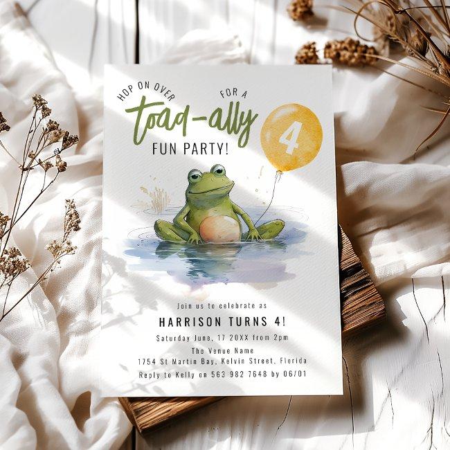 Hop On Over | Toad-ally Fun Party Birthday Invitation