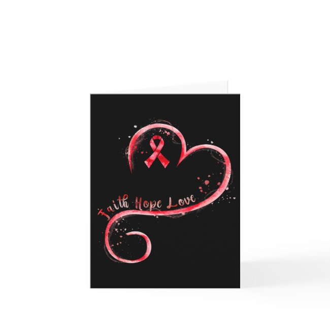 Hope Love Red Ribbon Heart Disease Awareness Invitations