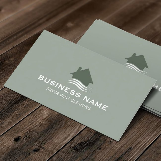 House & Breeze Logo Chimney Dryer Vent Cleaning #3 Business Invitations