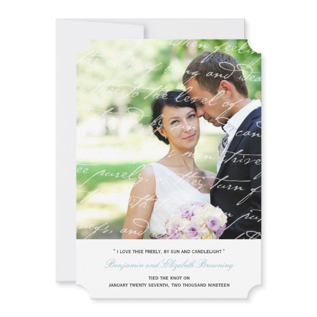 How Do I Love Thee Poem Wedding Photo Announcement