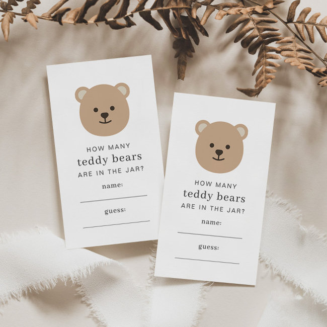 How Many Bears In The Jar - Bear Face Enclosure Invitations