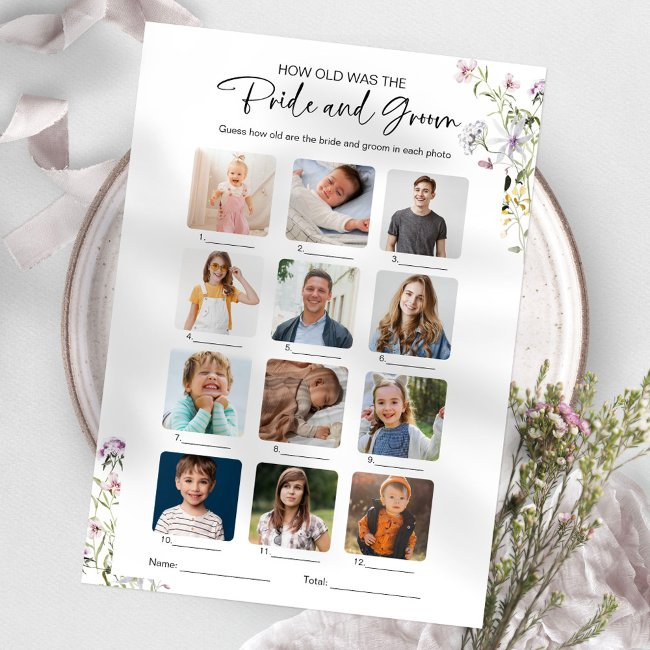 How Old Were They Bride And Groom Bridal Shower Invitation