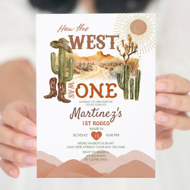 How The West Was One Birthday Party Cowboy Invitation