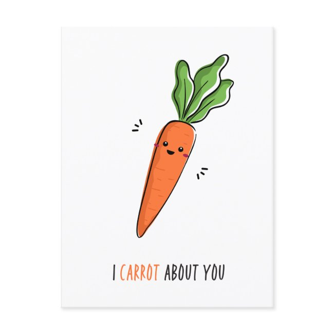 I Carrot About You Funny Pun Postinvitations