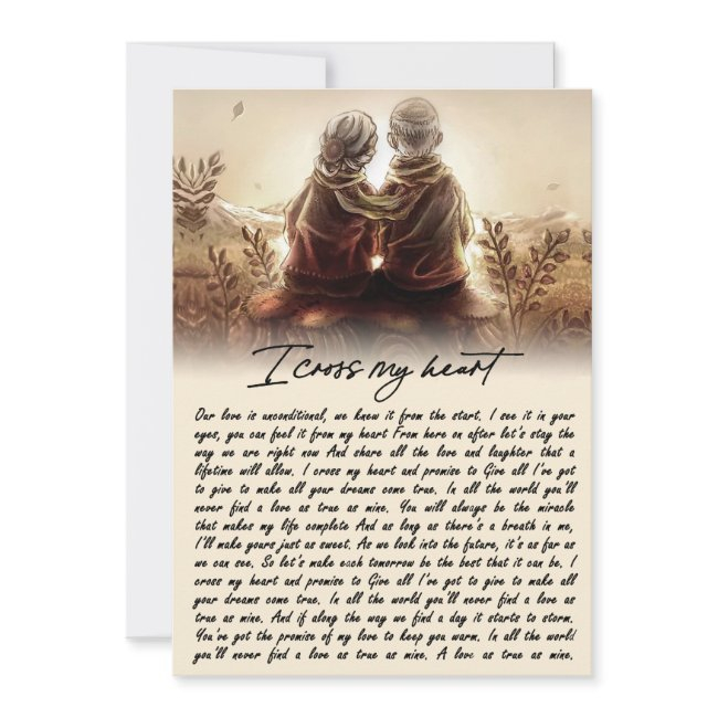 I Cross My Heart Couple Golden Anniversary Gift Holiday Invitations