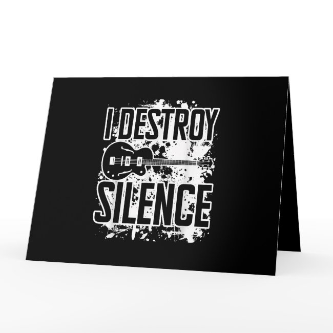 I Destroy Silence Bass Player Funny Guitar Music E Invitations