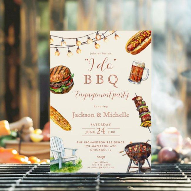 I Do Bbq Barbeque Engagement Party Invitation