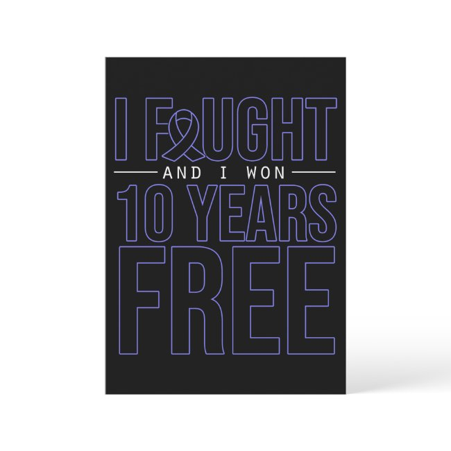 I Fought And I Won Cancer Free Blue Ribbon Invitation