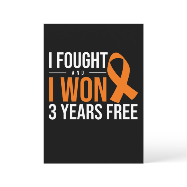 I Fought And I Won Cancer Survivor Orange Ribbon Invitation