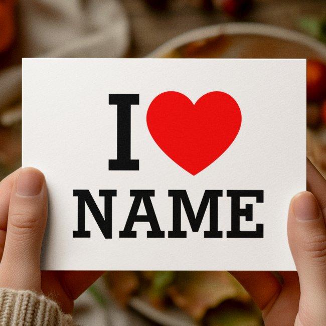 I Heart Name Postinvitations