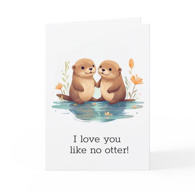 "i Love You Like No Otter" Cute Valentine's Day Holiday Invitations