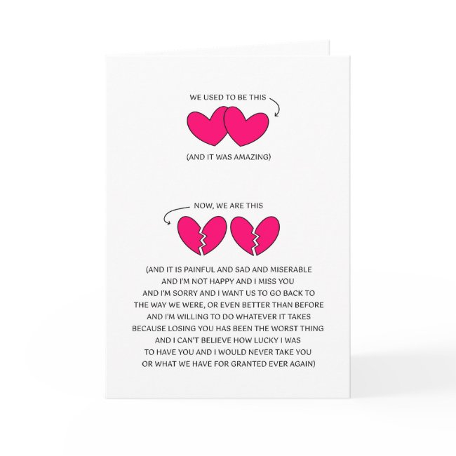 I Miss You - I Want You Back - I'm Sorry Invitations