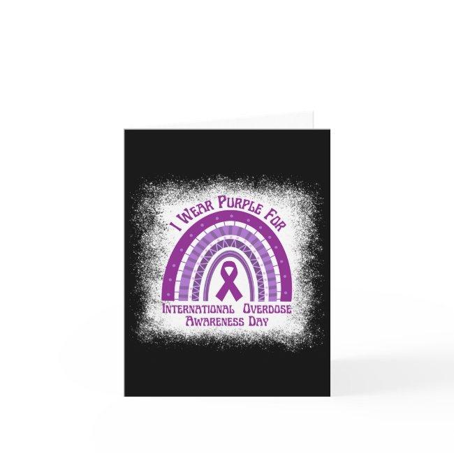 I Wear Purple For Overdose Awareness Rainbow Ribbo Invitations
