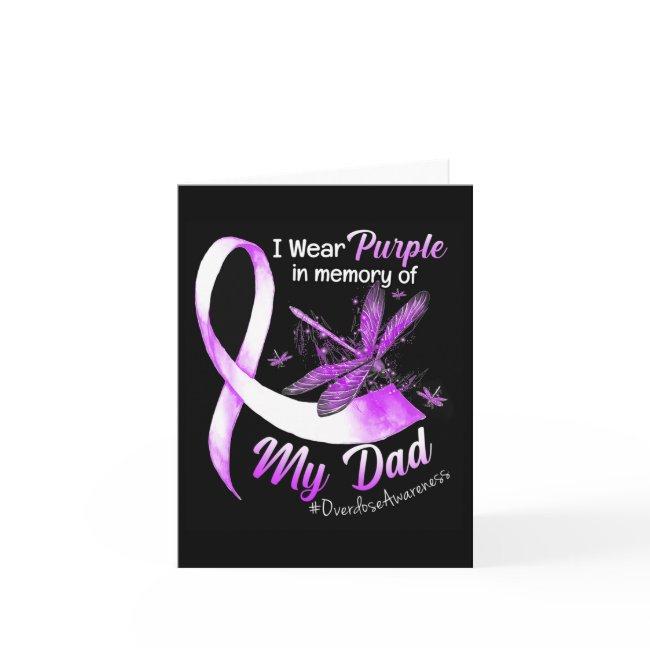 I Wear Purple In Memory Of My Dad Overdose Awarene Invitations