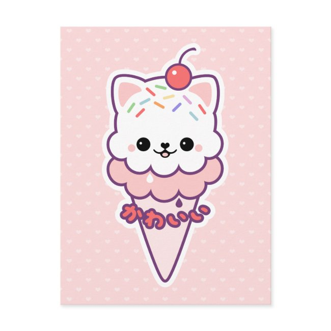 Ice Cream Kitty Postinvitations