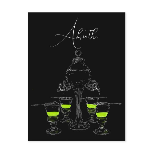 Illustrated Absinthe Set Postinvitations