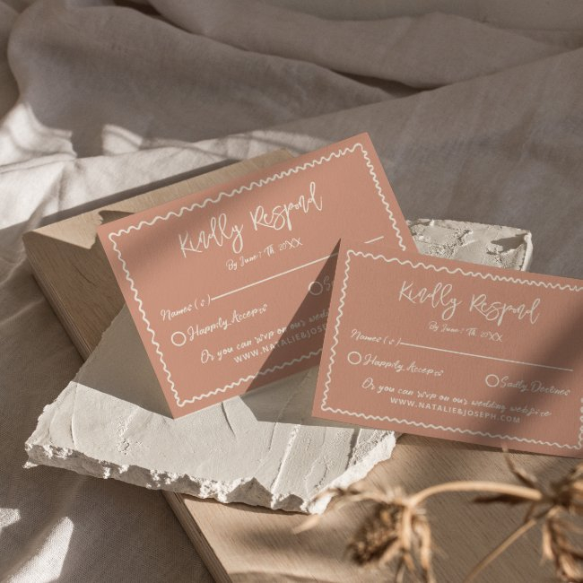 Illustrated Handwritten Drawn Scribble Wedding Rsvp Invitations