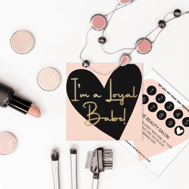 I'm Loyal Babe Gold Pink Black Heart Customer Loyalty Invitations