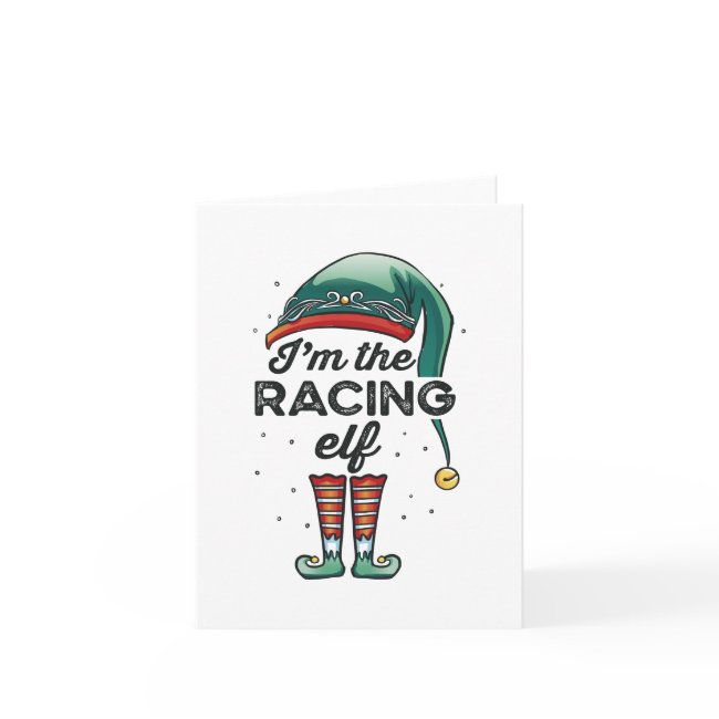 I'm The Racing Elf Christmas Gift Xmas Invitations