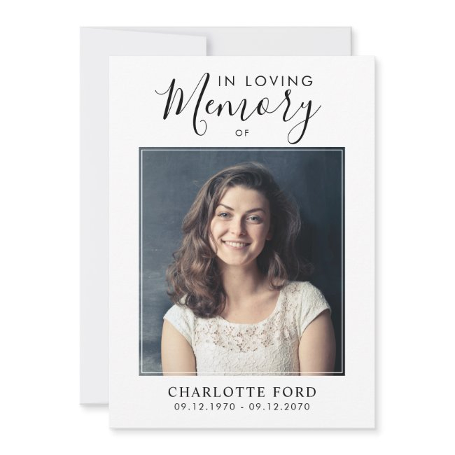 In Loving Memory Photo Funeral Service Memorial Invitation