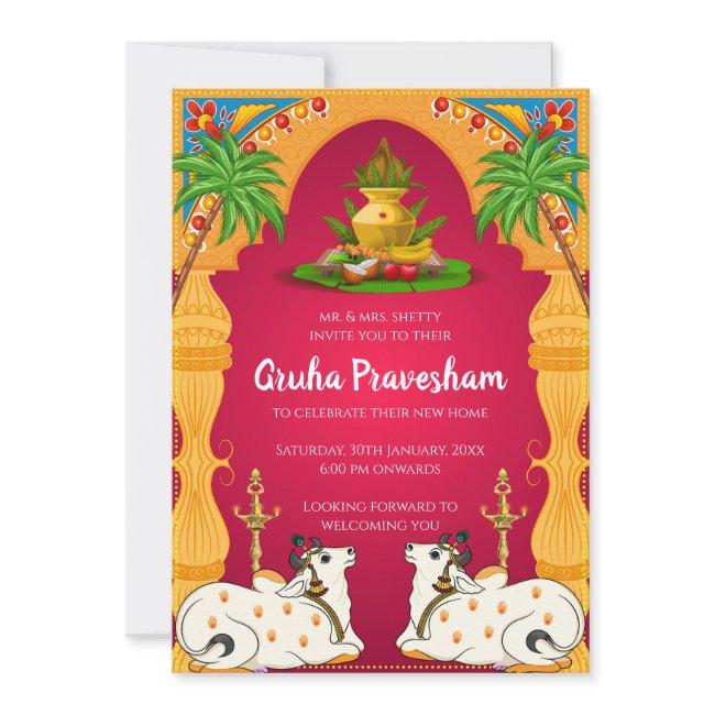 Indian Housewarming Invitation Gruhapravesham