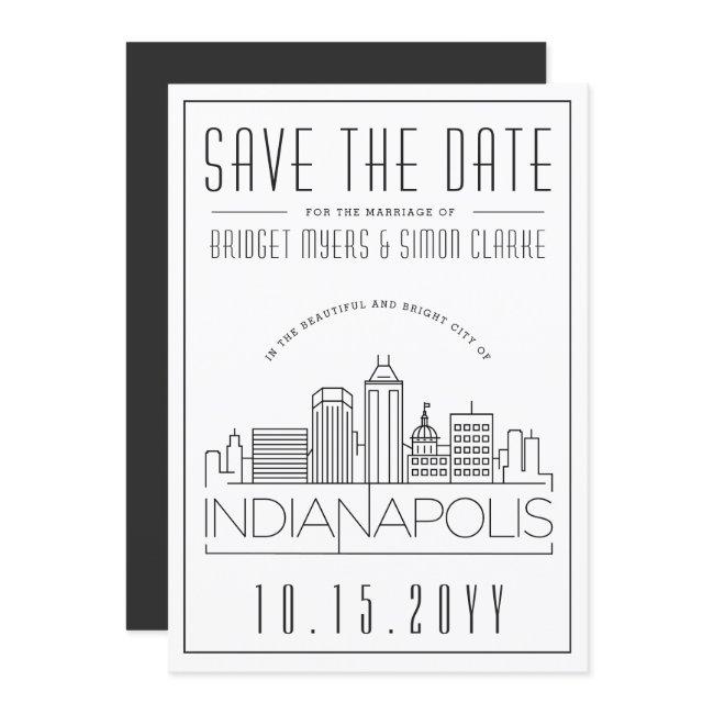 Indianapolis Wedding Skyline Save The Date Invitation