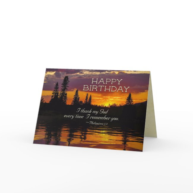Inspirational Birthday Philippians 1:2-3 Sunset. Invitations