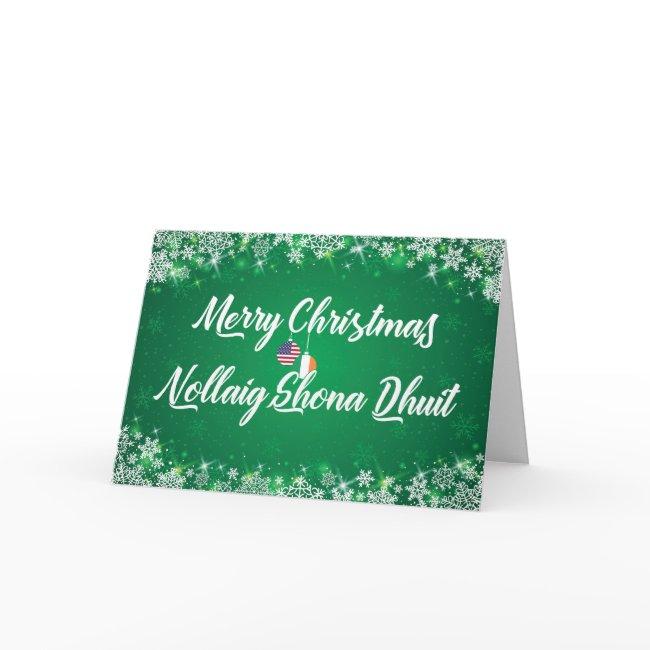 Irish American Gaelic Bilingual Holiday Invitations