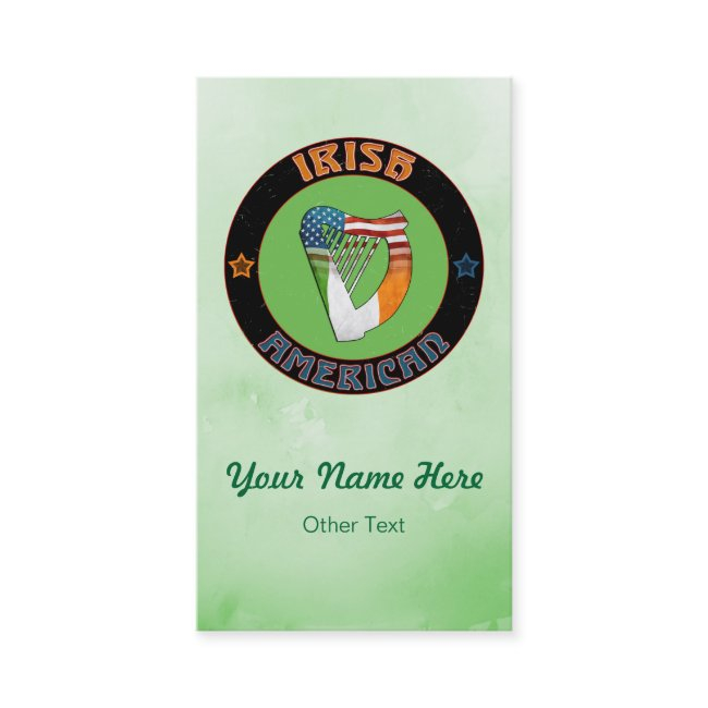 Irish American Harp Custom Business Invitations