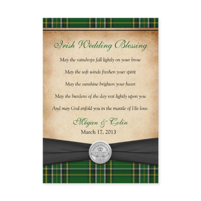Irish Blessing Tartan Claddagh Lucky Wedding Invitations