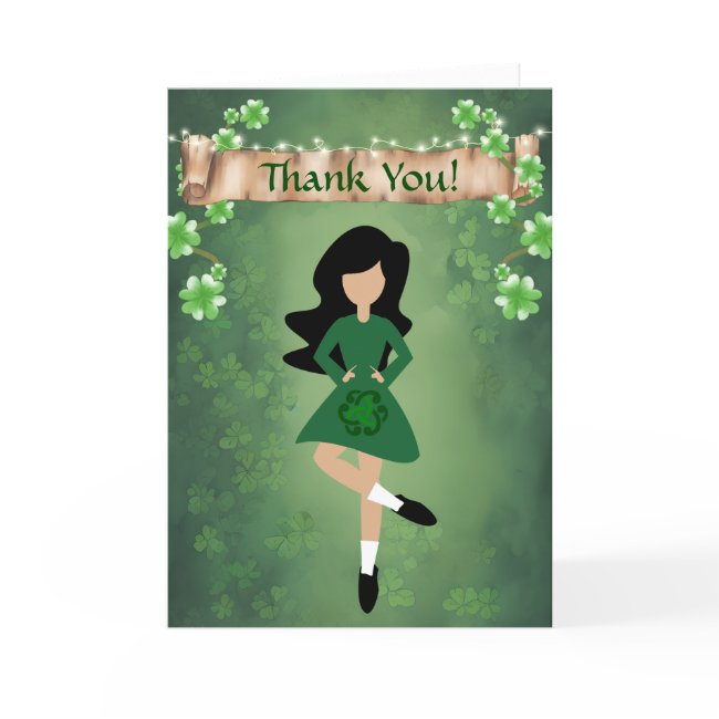 Irish Dancer With Black Hair Irish Step Dance Thank You Invitations