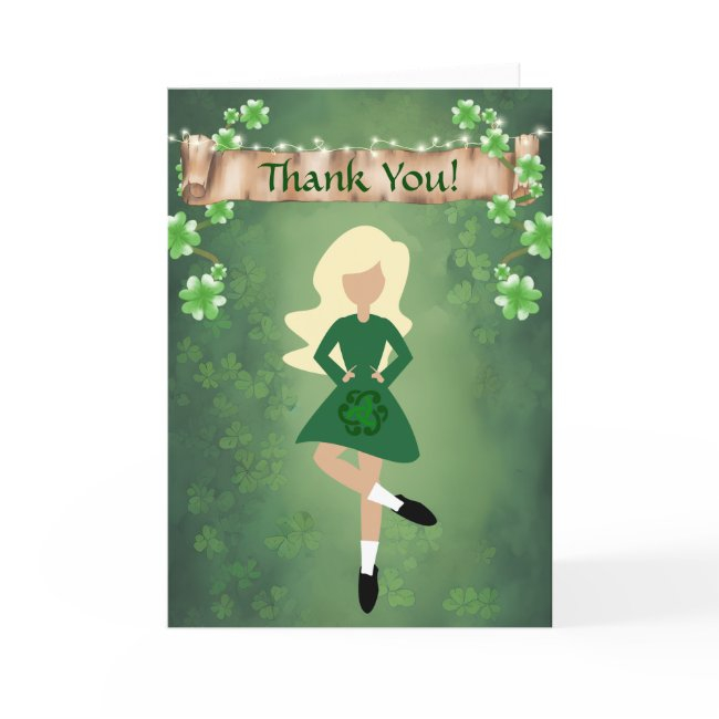 Irish Dancer With Blond Hair Irish Step Dance Thank You Invitations