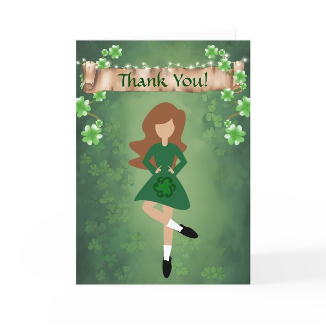 Irish Dancer With Brown Hair Irish Step Dance Thank You Invitations