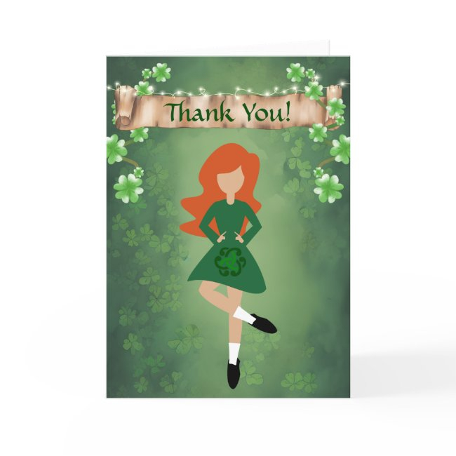 Irish Dancer With Red Hair Irish Step Dance Thank You Invitations