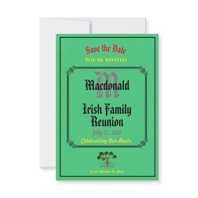 Irish Family Reunion Any Name Date Green Invites