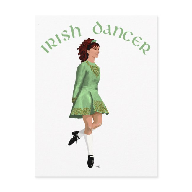 Irish Step Dancer - Green Postinvitations