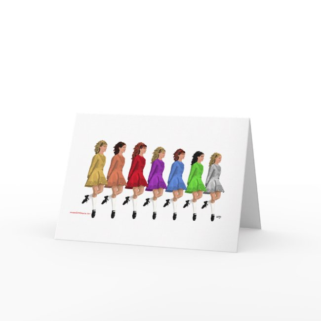 Irish Step Dancers - Rainbow Line Of Dancers Invitations