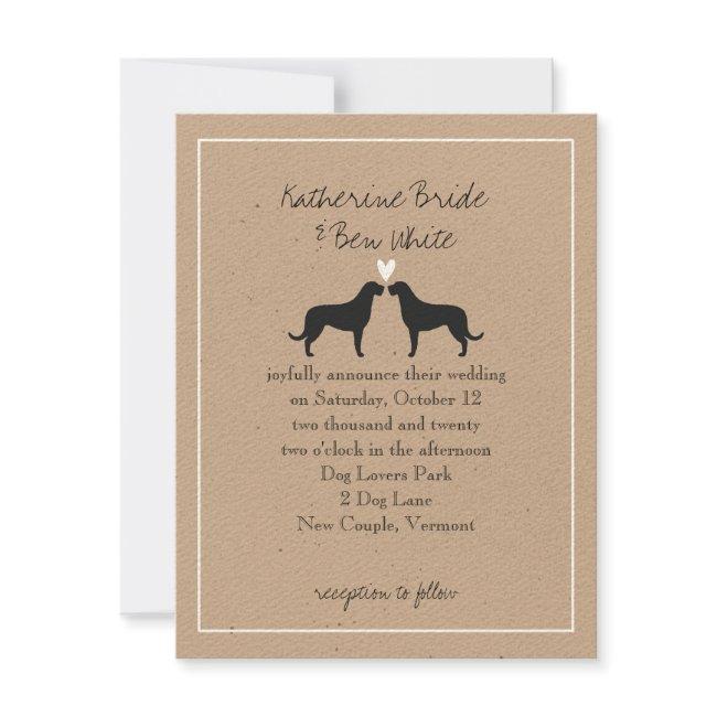 Irish Wolfhound Silhouettes Wedding Invitation
