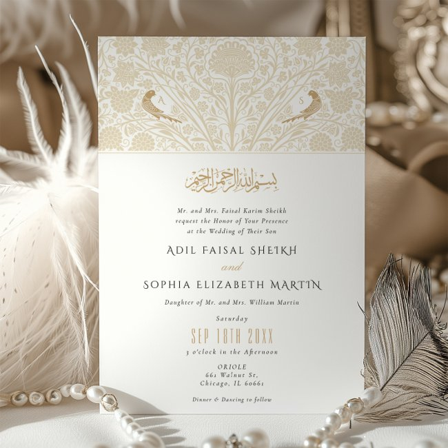 Islamic Victorian Fusion Wedding Invitation