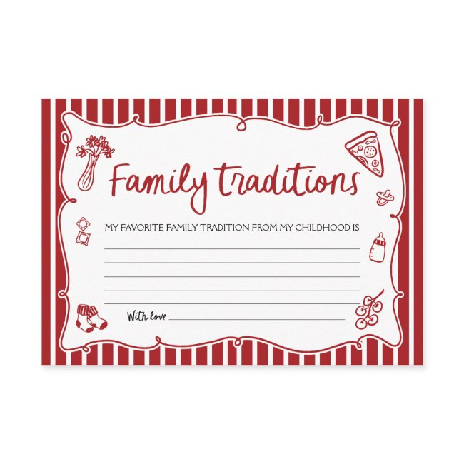 Italian Ciao Bambino Family Traditions Baby Shower Enclosure Invitations