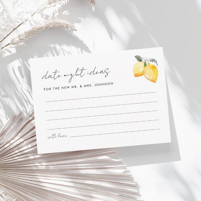 Italian Lemons Date Night Ideas Bridal Shower Enclosure Invitations