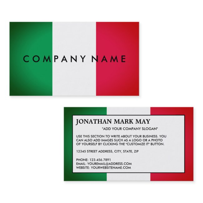 Italian Spotlight Effect Flag, Italy Business Invitations